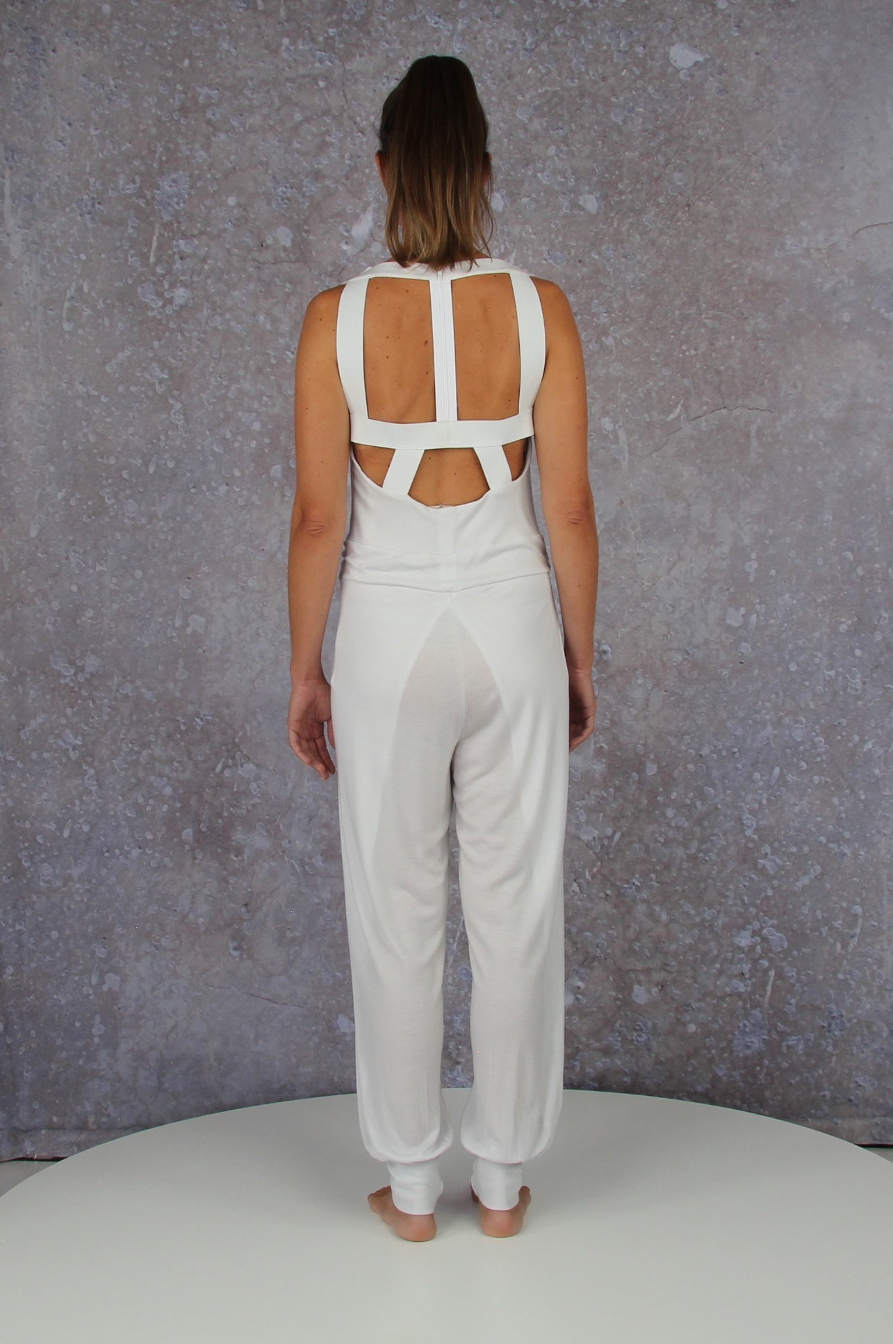 Breezy jumpsuit with waterfall collar